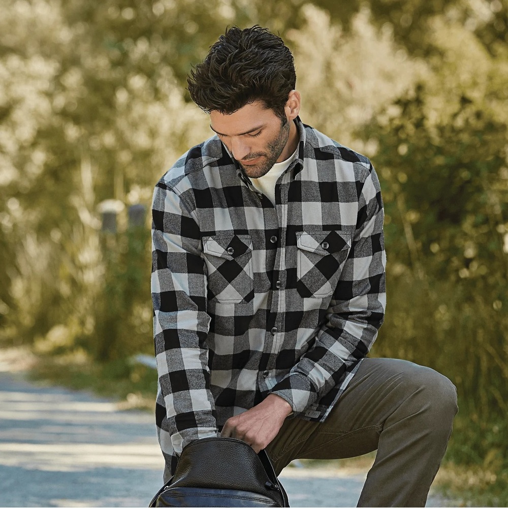 ROOTS73 - MEN'S SPRUCELAKE FLANNEL SHIRT  SIZE LARGE